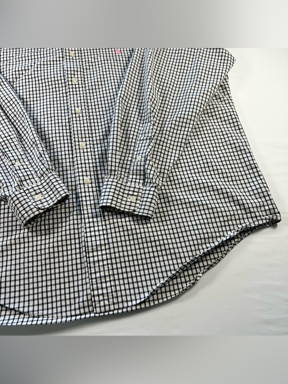 Ralph Lauren Classic Fit Shirt Mens XXL Black White Check Gingham Cotton - Picture 3 of 13